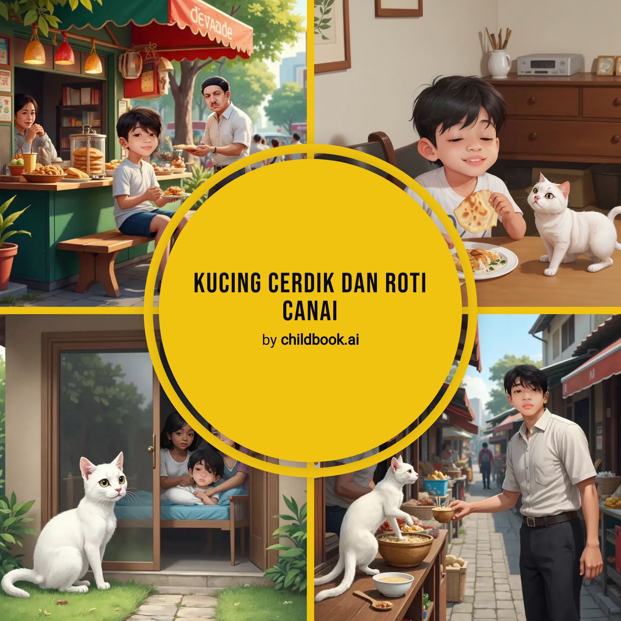 Kucing Sebagai Roti Childbook.ai - Kucing Cerdik dan Roti Canai
