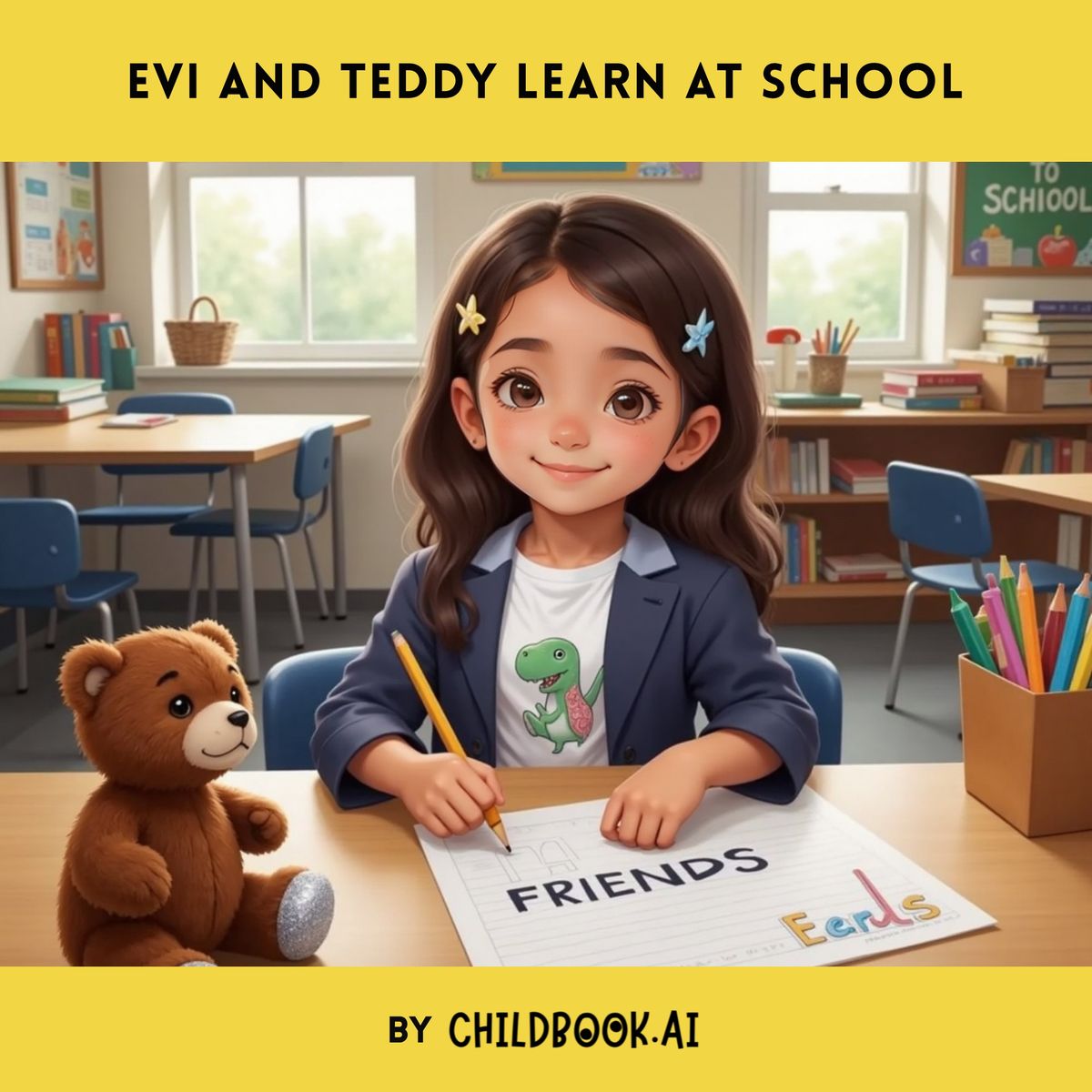 Evi and Teddy Learn at School