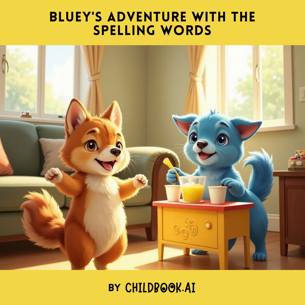 Bluey's Adventure with the Spelling Words