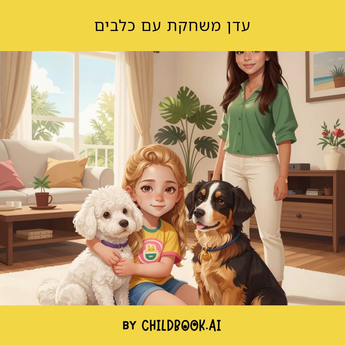 עדן משחקת עם כלבים