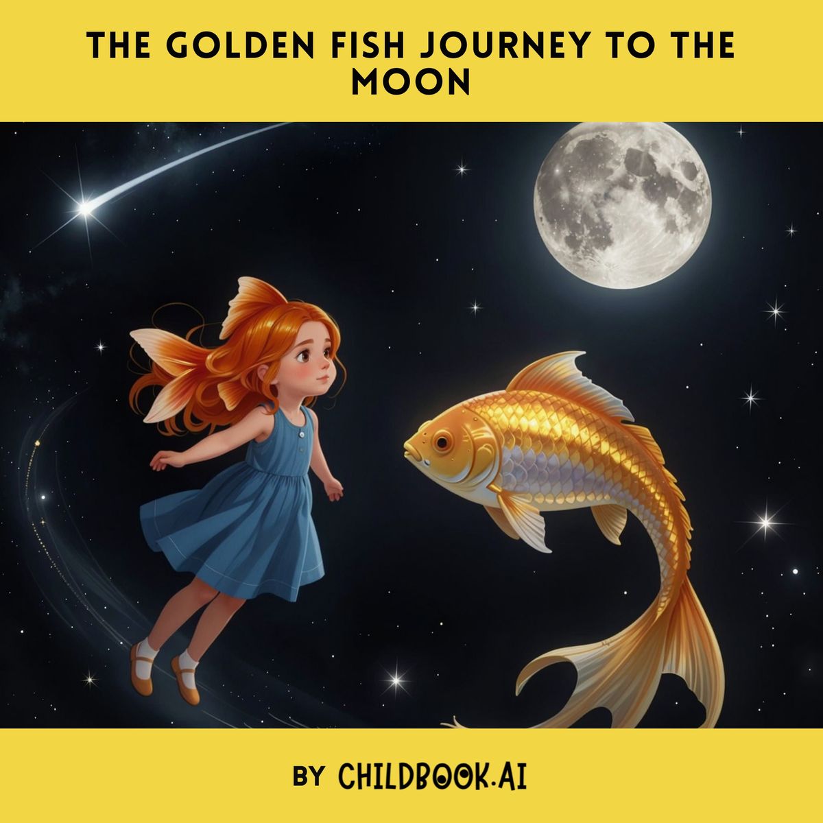 The golden fish journey to the moon
