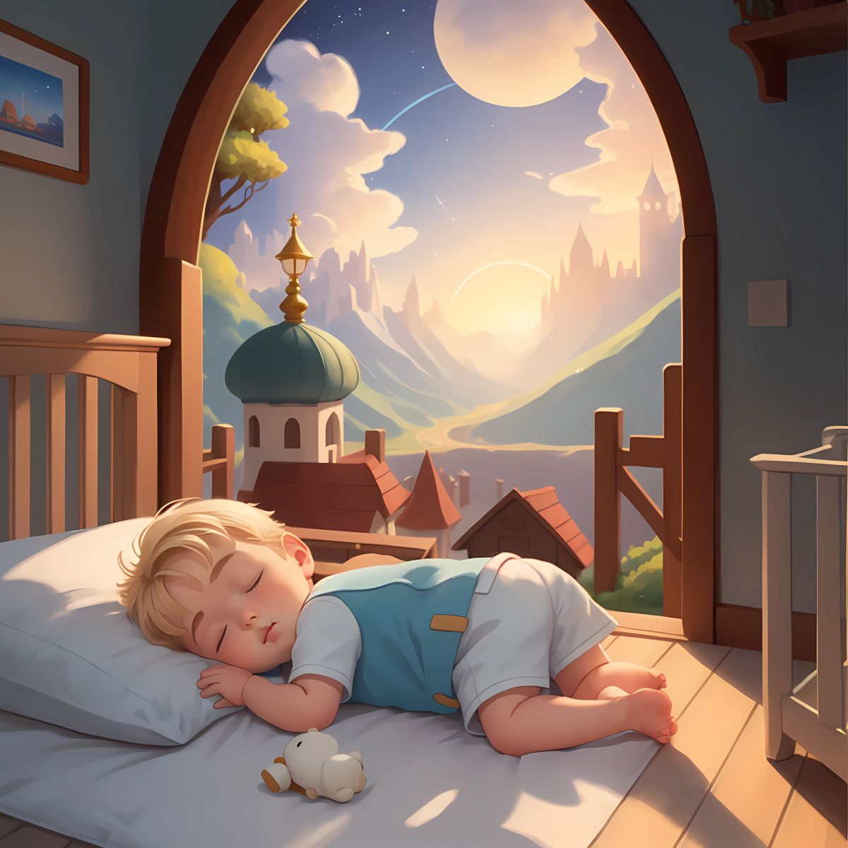 Teddy's time in Dreamland comes to an end, and he returns home through the portal. That night, as Teddy lies in his crib, he drifts off to sleep, his dreams filled with the sweetest lullabies and the most beautiful sights.