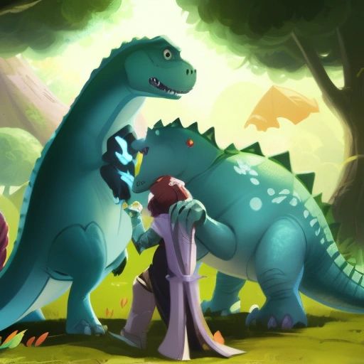 Little Dinosaur reuniting with his family, with tears of joy in their eyes and lots of hugs.