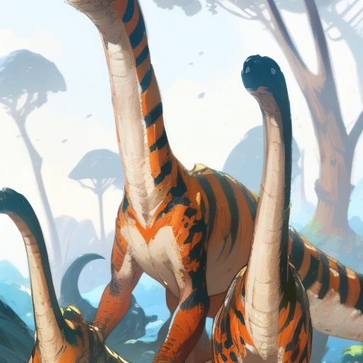 Maiasaura standing tall and proud, with his mother standing next to him and a group of diverse dinosaurs in the background, all looking up at him with respect.