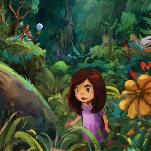 Lily and her family walking through the Garden of the Sleeping Giant, with Lily taking pictures of the stunning flowers and plants.