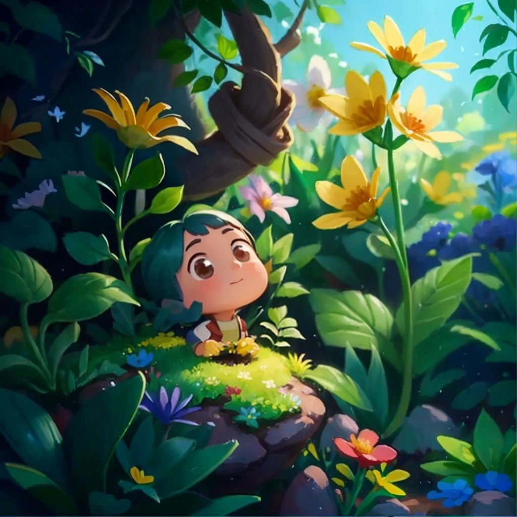 A tiny little seed in a beautiful garden, filled with hope and dreams of becoming a beautiful plant one day.