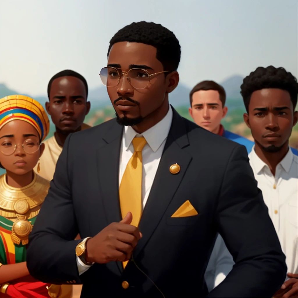 Patrice Lumumba with a vision for unity, inspiring others to set aside their differences and work towards a common goal, igniting a sense of collective purpose and hope among the people of Africa.