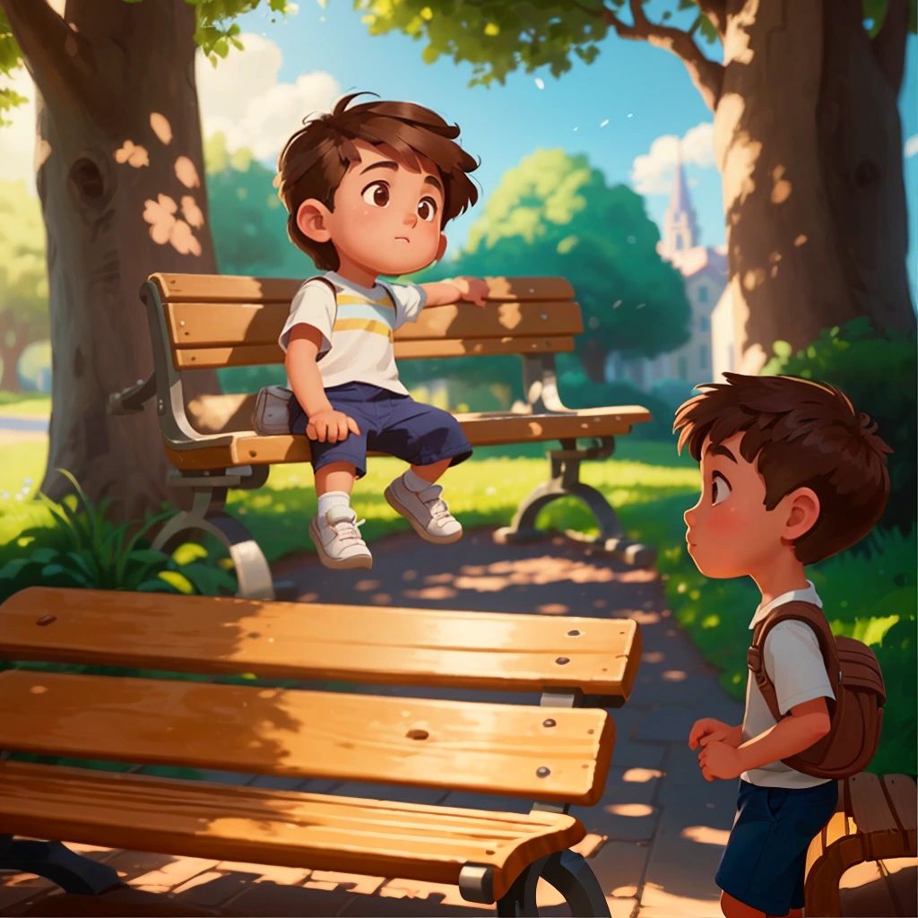 Ollie searching for Charlie behind trees and under benches"""