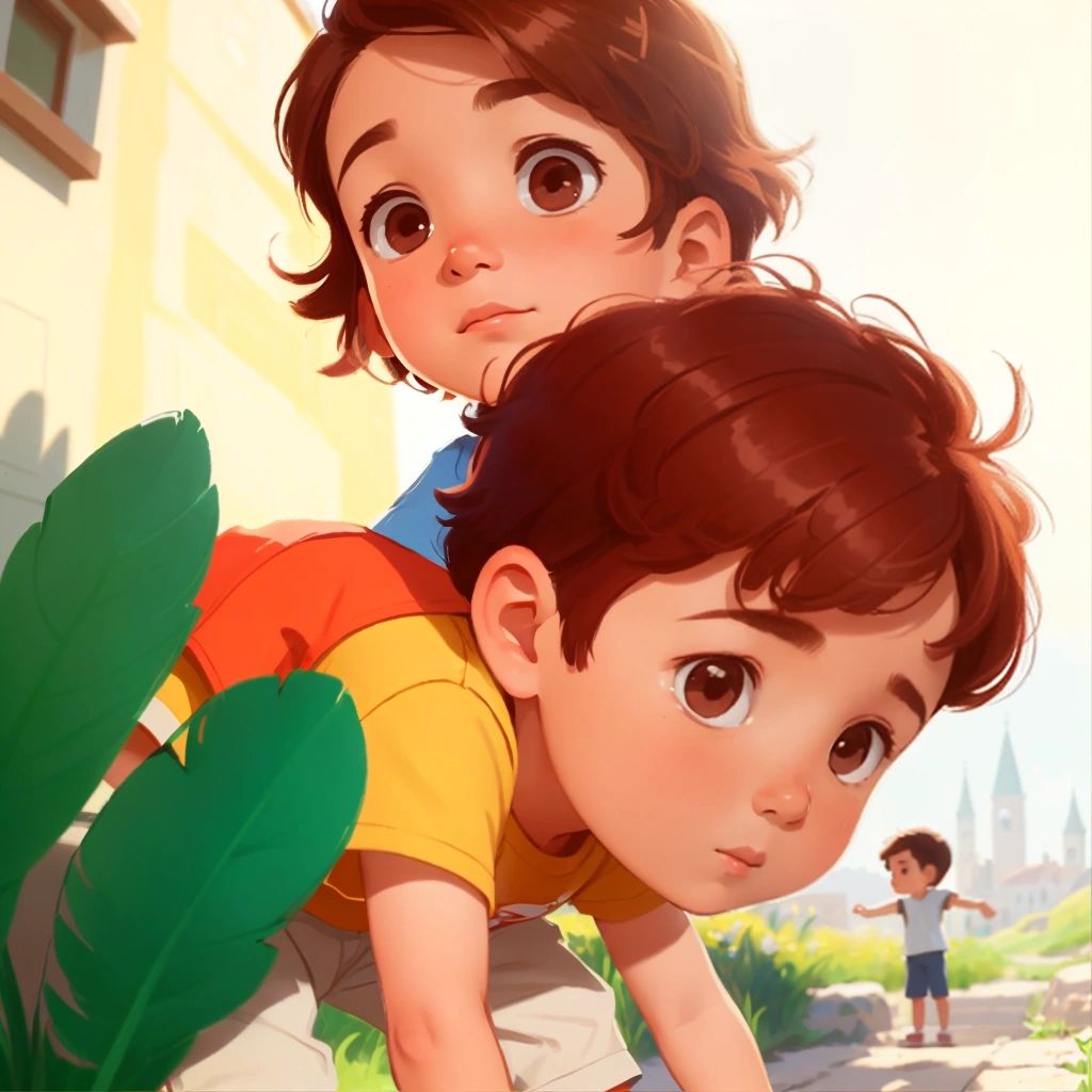 Ollie and Charlie playing hide and seek in a sunny day"""