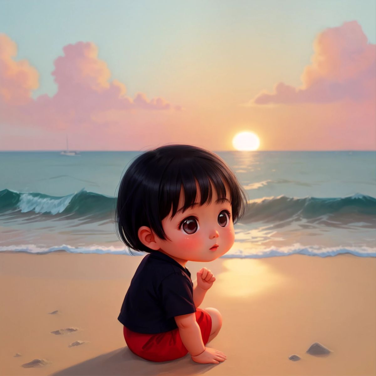 Lalin watching the sunset