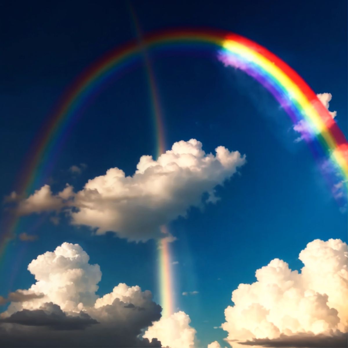 A beautiful rainbow in the sky