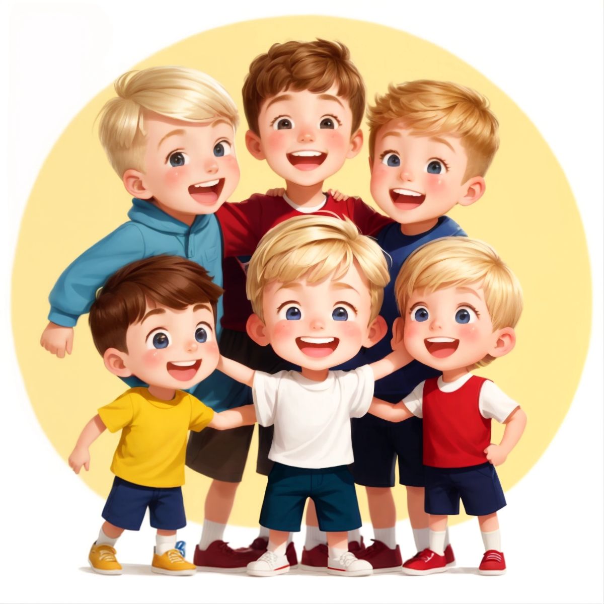 سراج is shown with a group of diverse friends, all smiling and happy