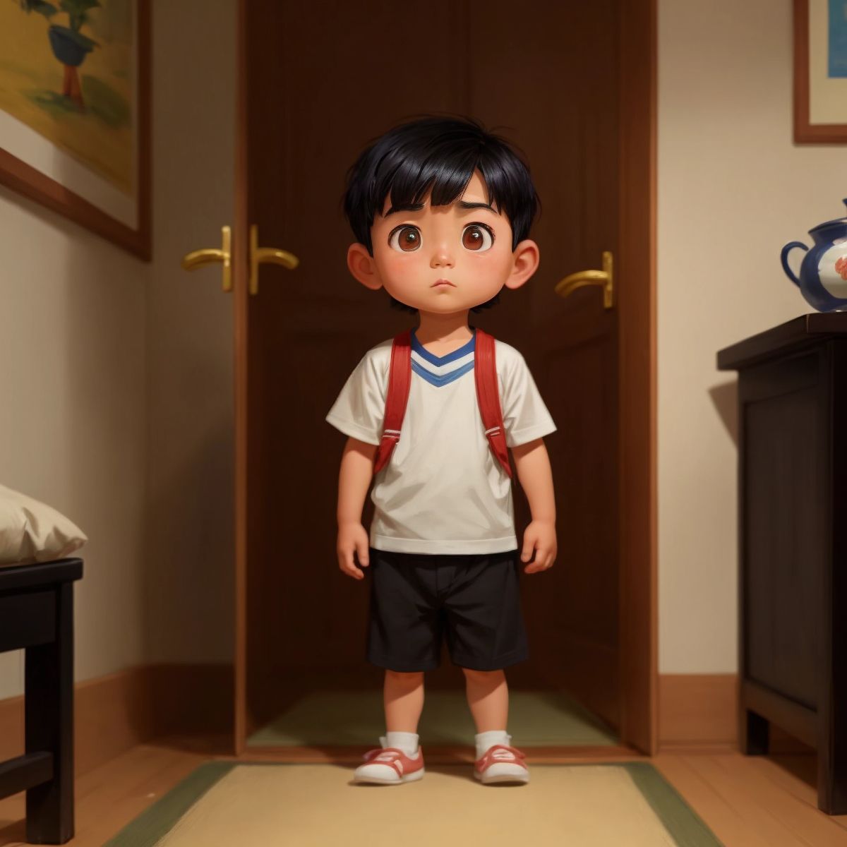 Max entering Elle's room with a concerned look on his face.