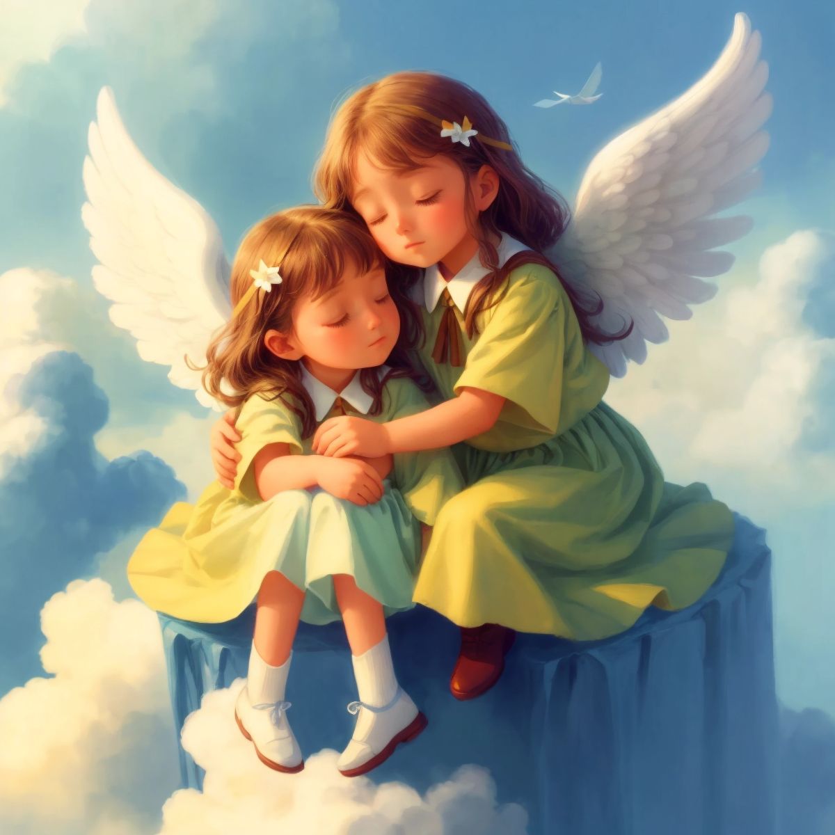 Angels feeling comforted and trusting in God's promise