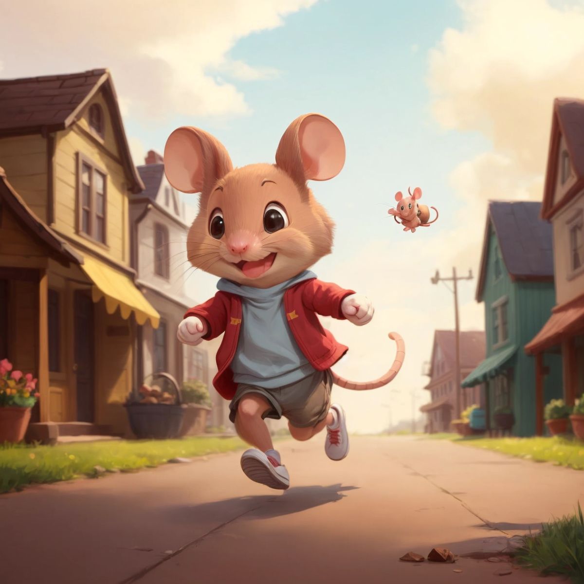 A mischievous mouse running around