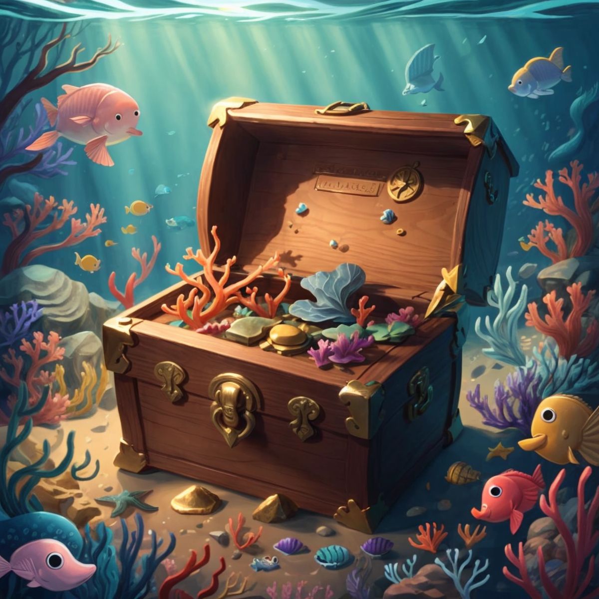 A hidden treasure chest under the sea