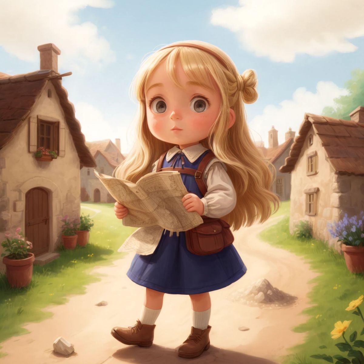 Lexington holding a dusty old map