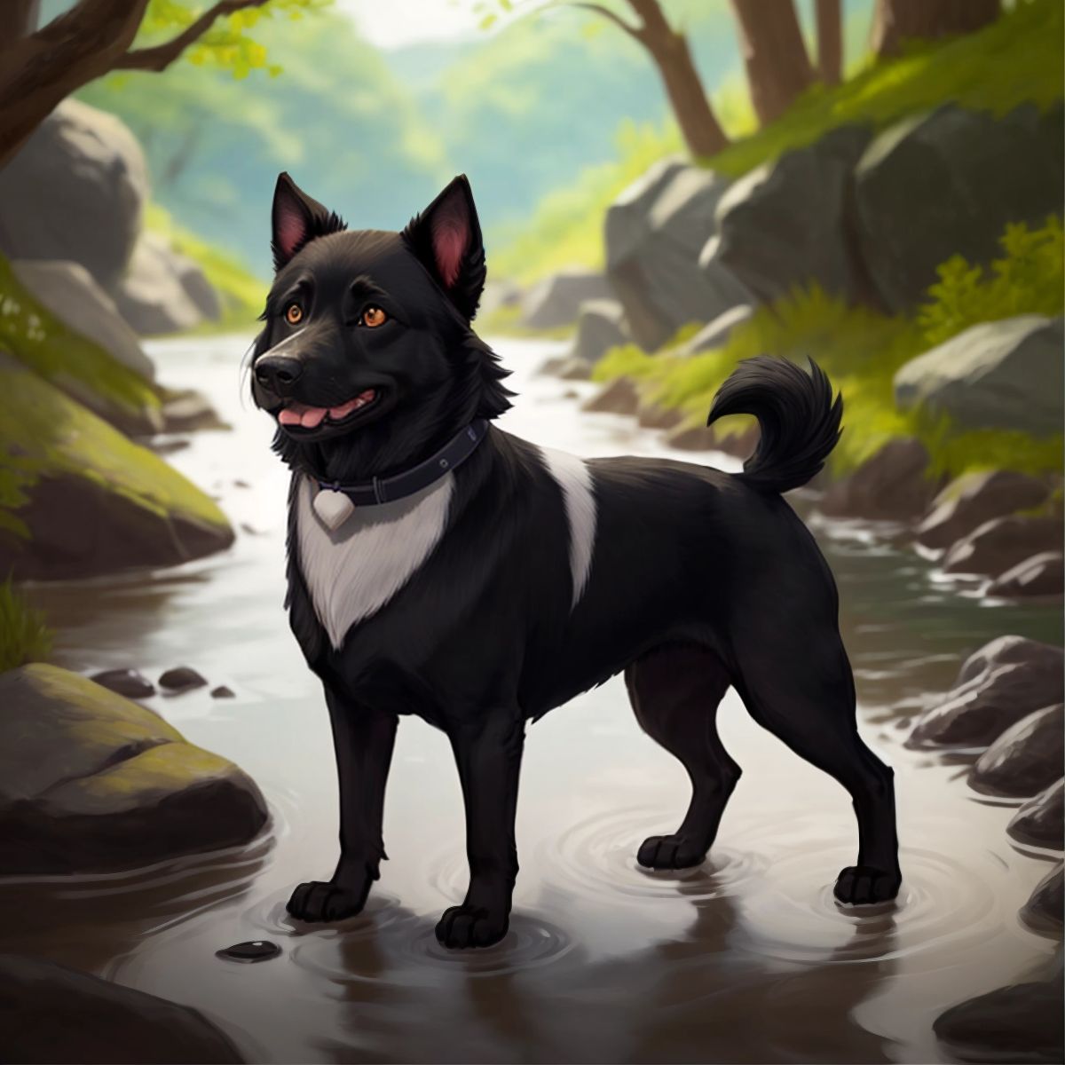 Pedro standing near a wide and fast-flowing river