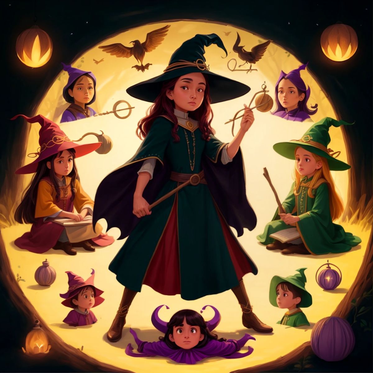 A diverse group of witches from different cultures and backgrounds