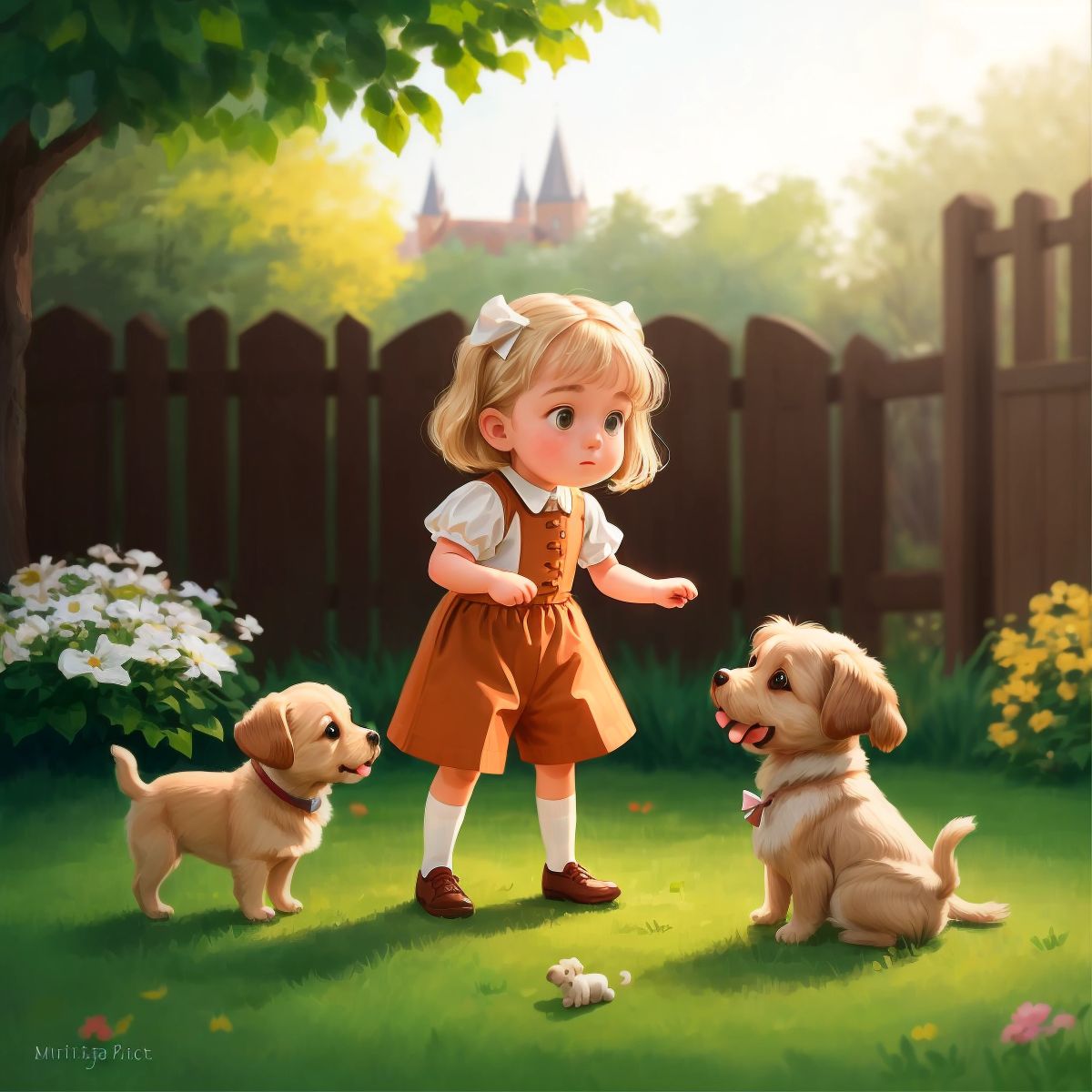 Nora and Tickle practicing tricks in the backyard