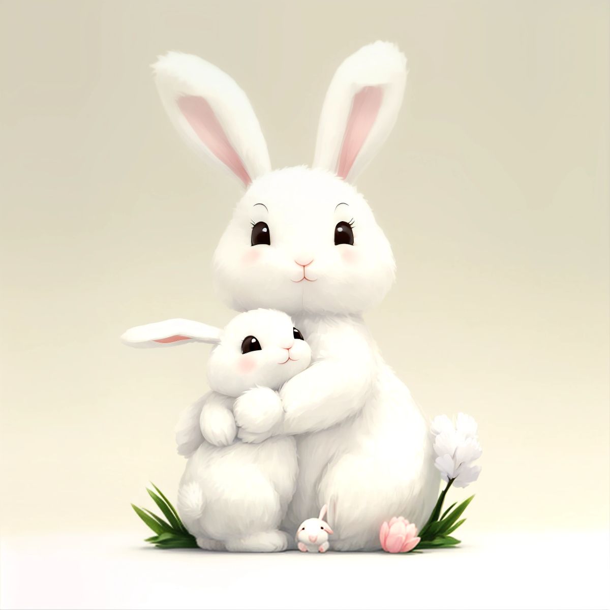 Mummy Bunny hugging Benny Bunny