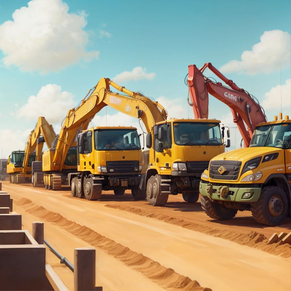 All trucks standing together in harmony