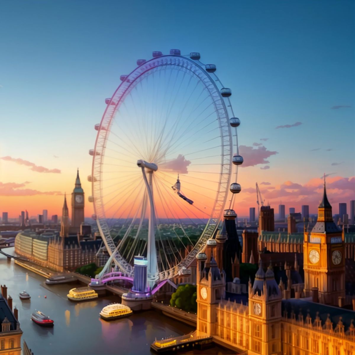 The London Eye, a giant Ferris wheel