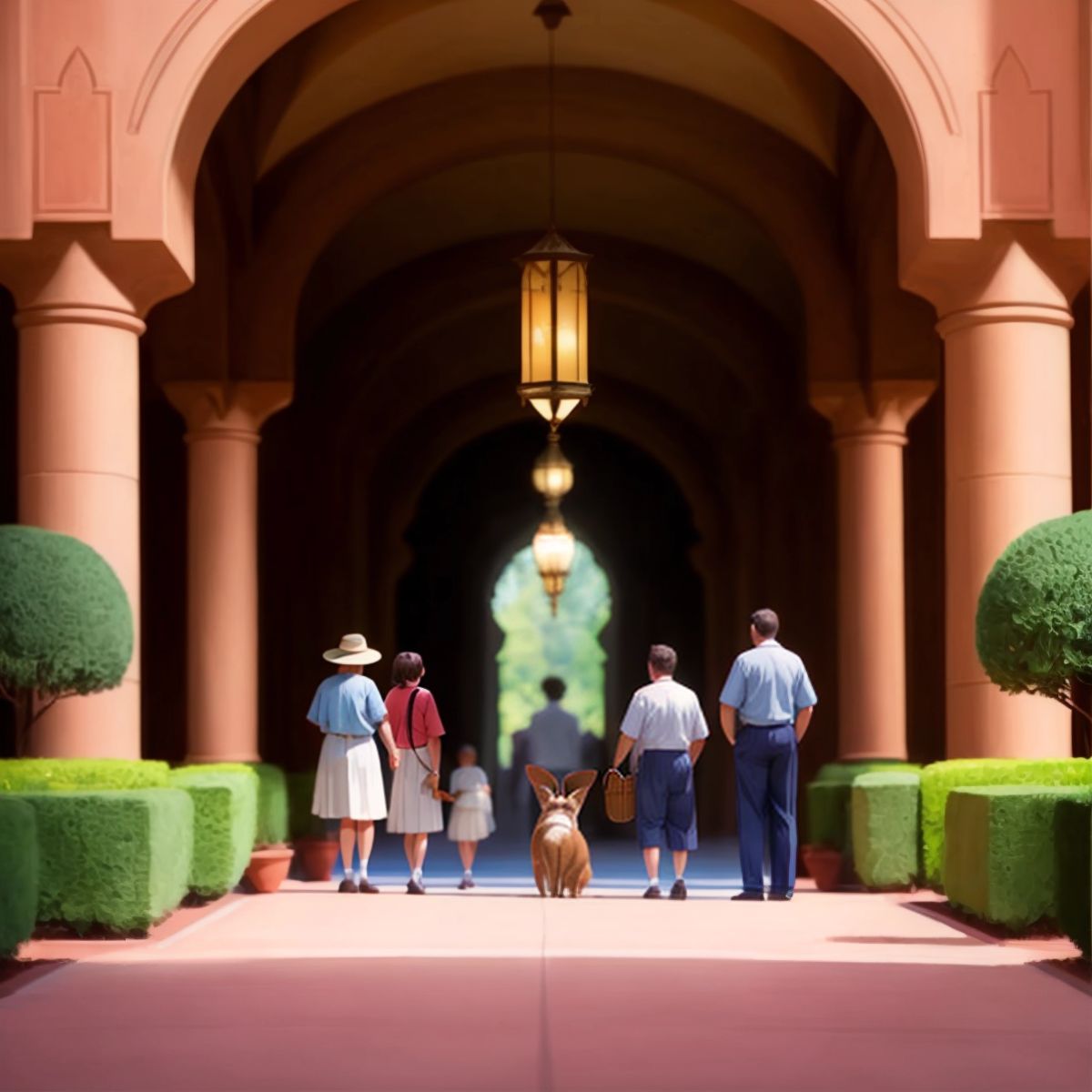 People visiting the Arizona Biltmore hotel