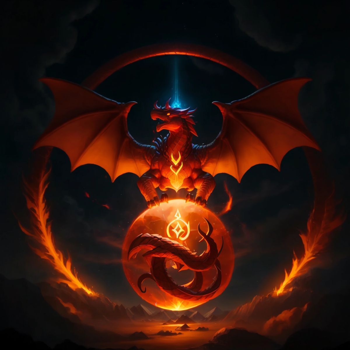 A rune glowing with the radiance of a celestial flame