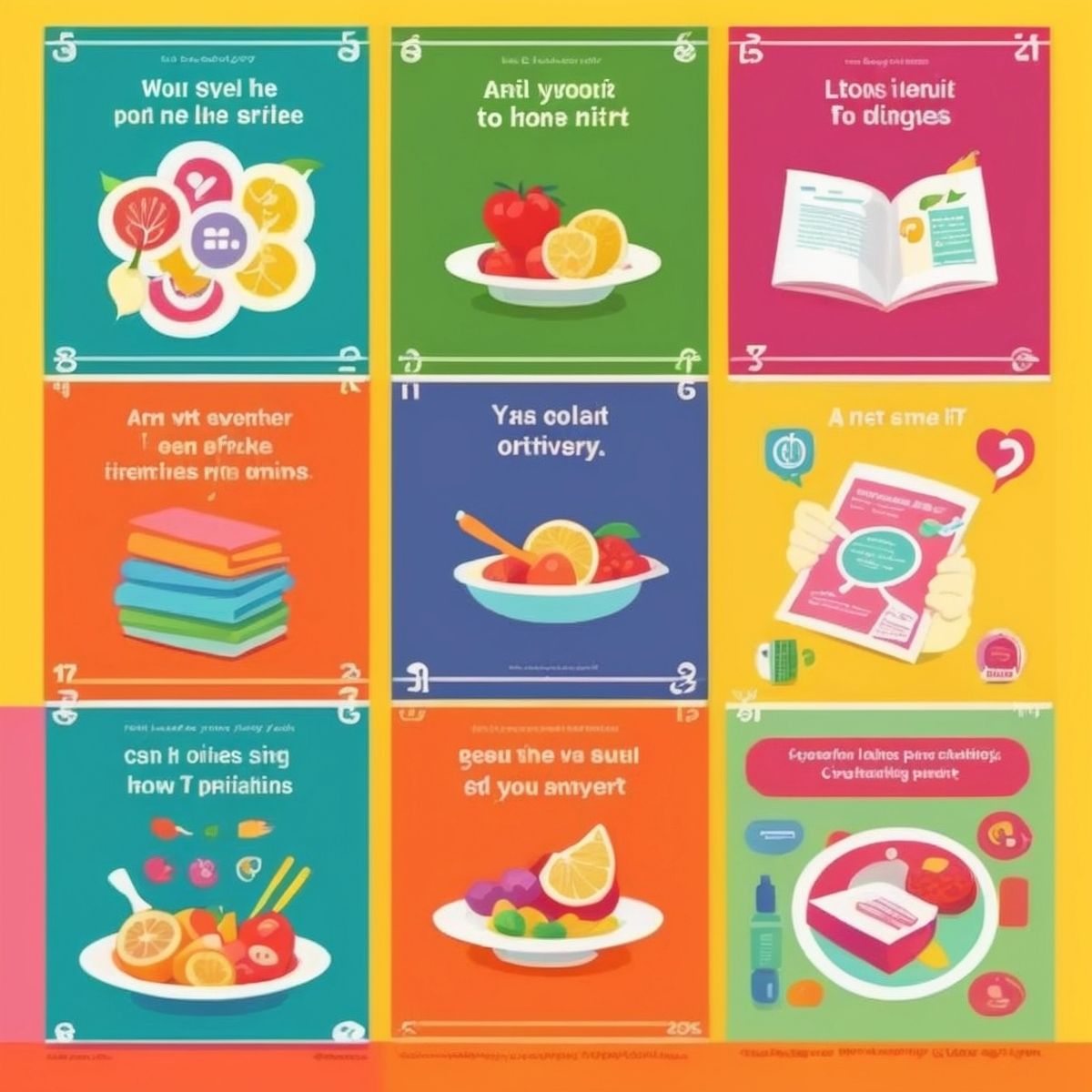 Colorful posters with healthy lifestyle tips and stroke prevention information