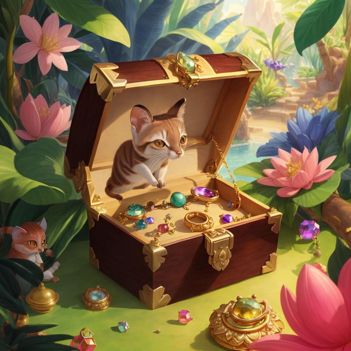 Sprite opening a treasure chest