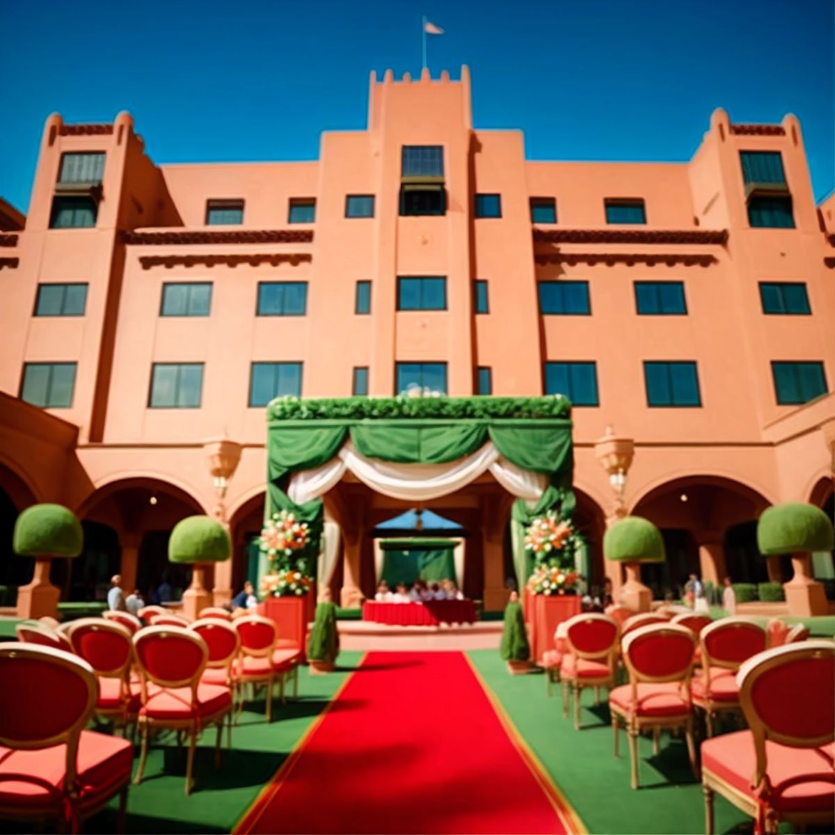 A grand celebration at the Arizona Biltmore with colorful decorations