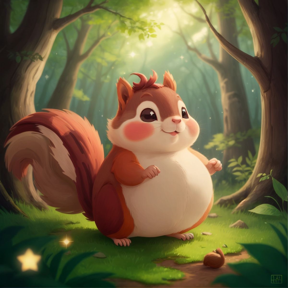 Nutmeg the squirrel with a twinkle in his eyes