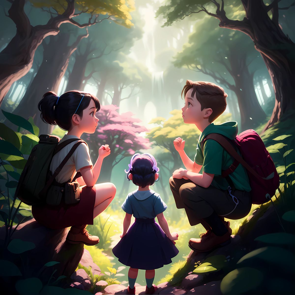 Brooklyn, Logan, and Grace forming friendships with the pixies, realizing that appearances don't matter. They played together, side by side, in the magical forest where dreams reside.