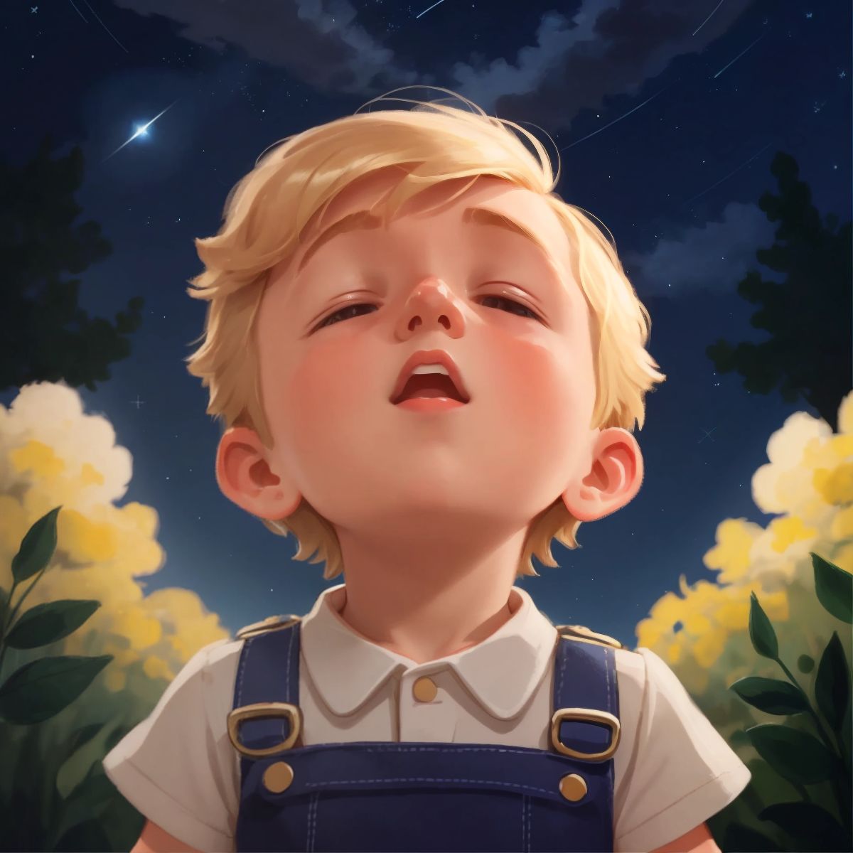 Logan looking up at the stars, reflecting on his journey