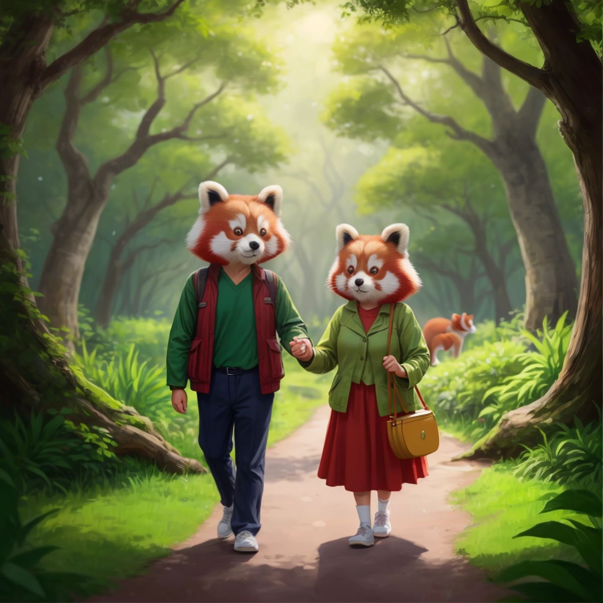 Red Panda's parents arriving at the park