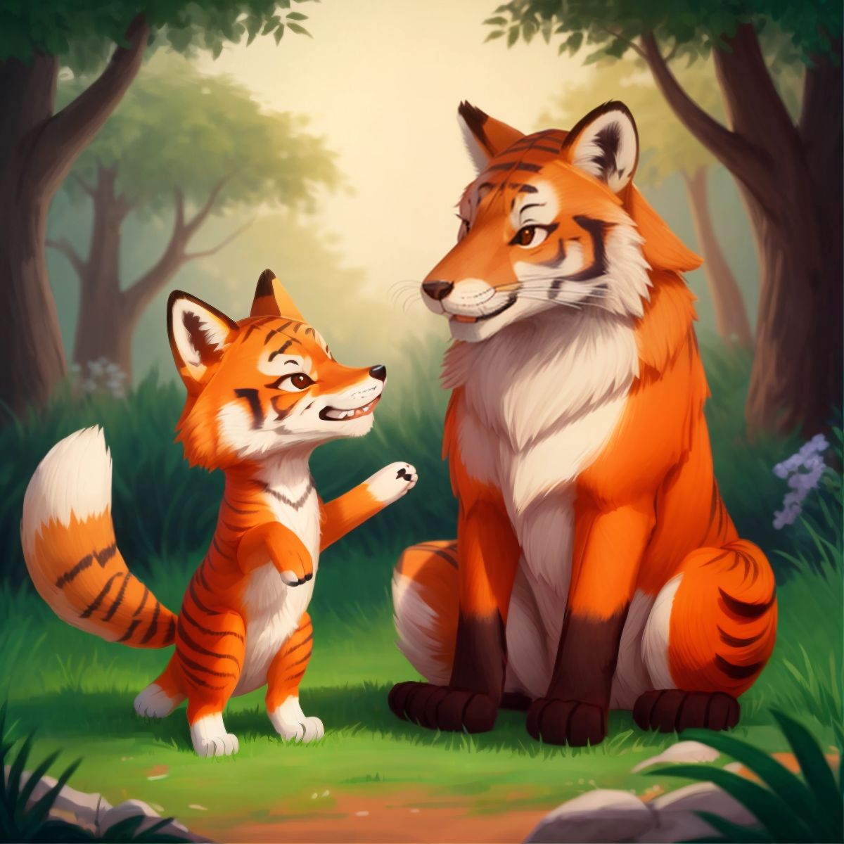 Childbook.ai - The story of the Fox who Acts Like a Tiger