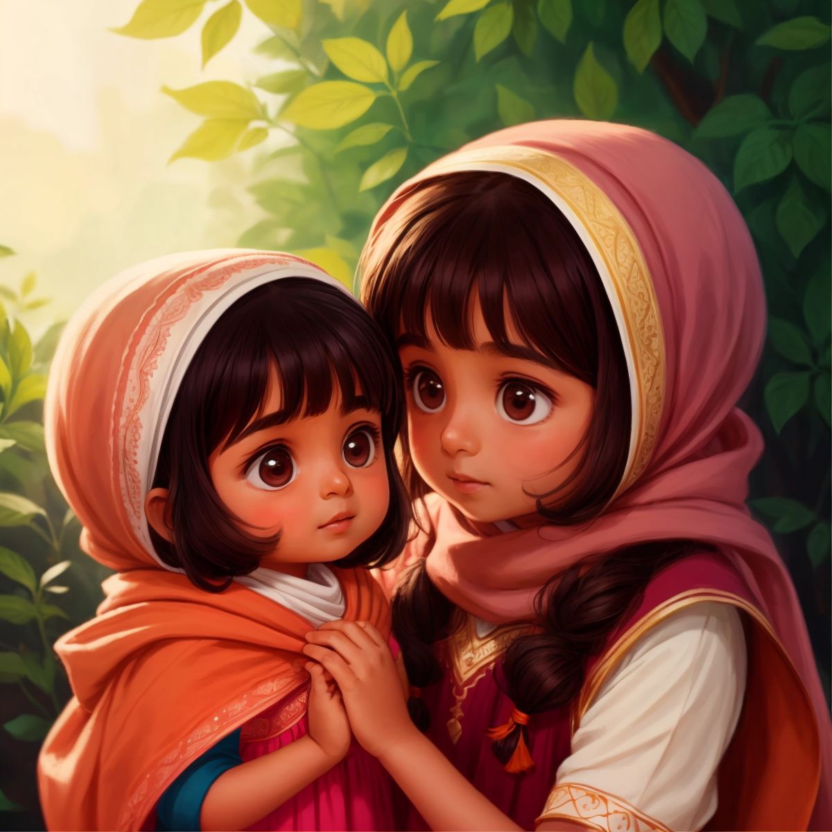 Zeinab admiring her mother's hijab