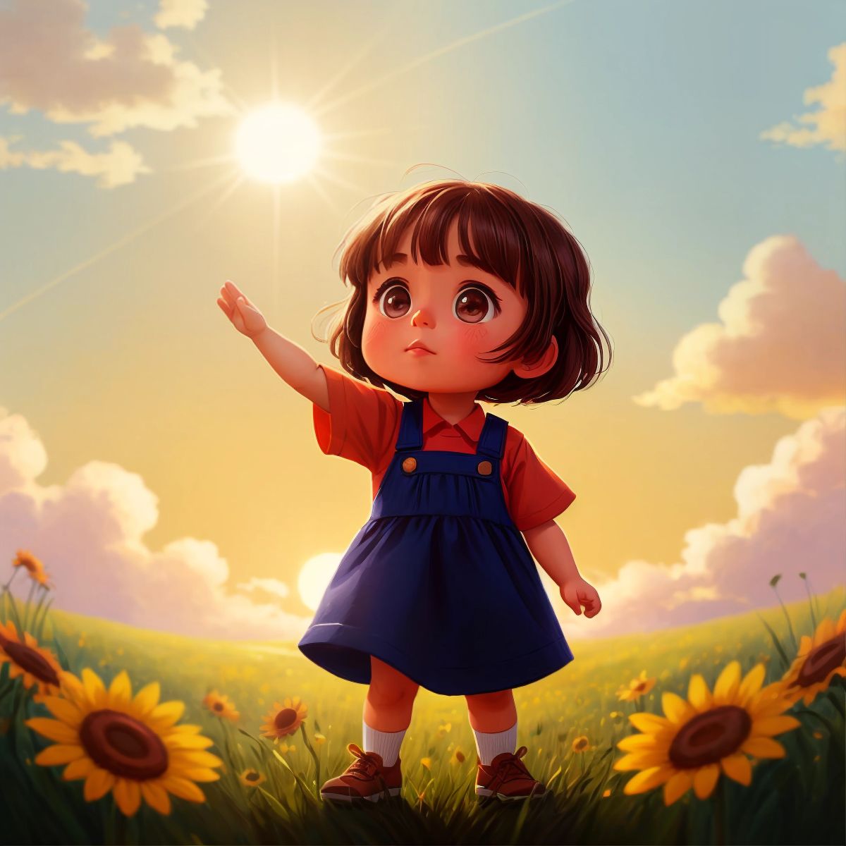 Little Flower looking at the sun with a sense of gratitude