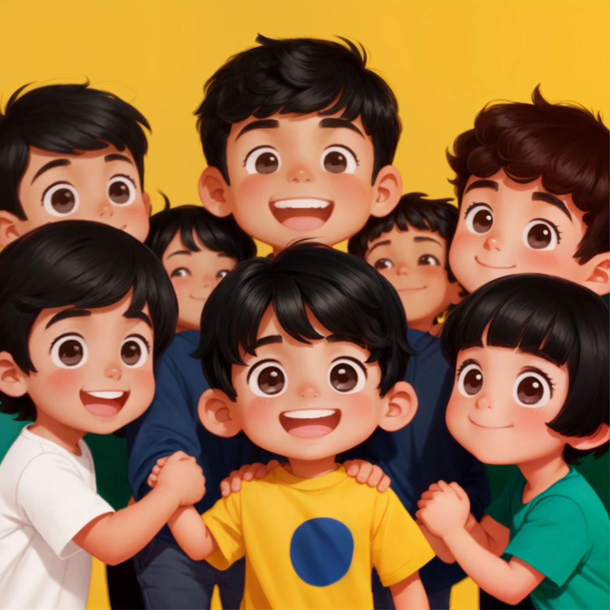 Ethan surrounded by friends and family, smiling