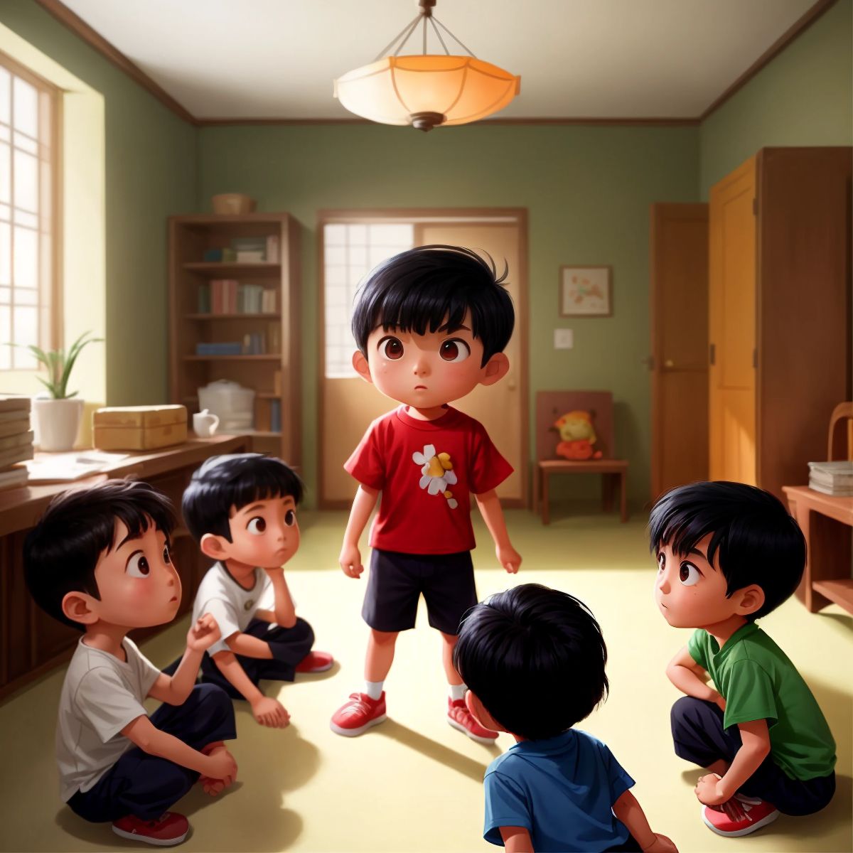 Xiao Bao's friends confronting him