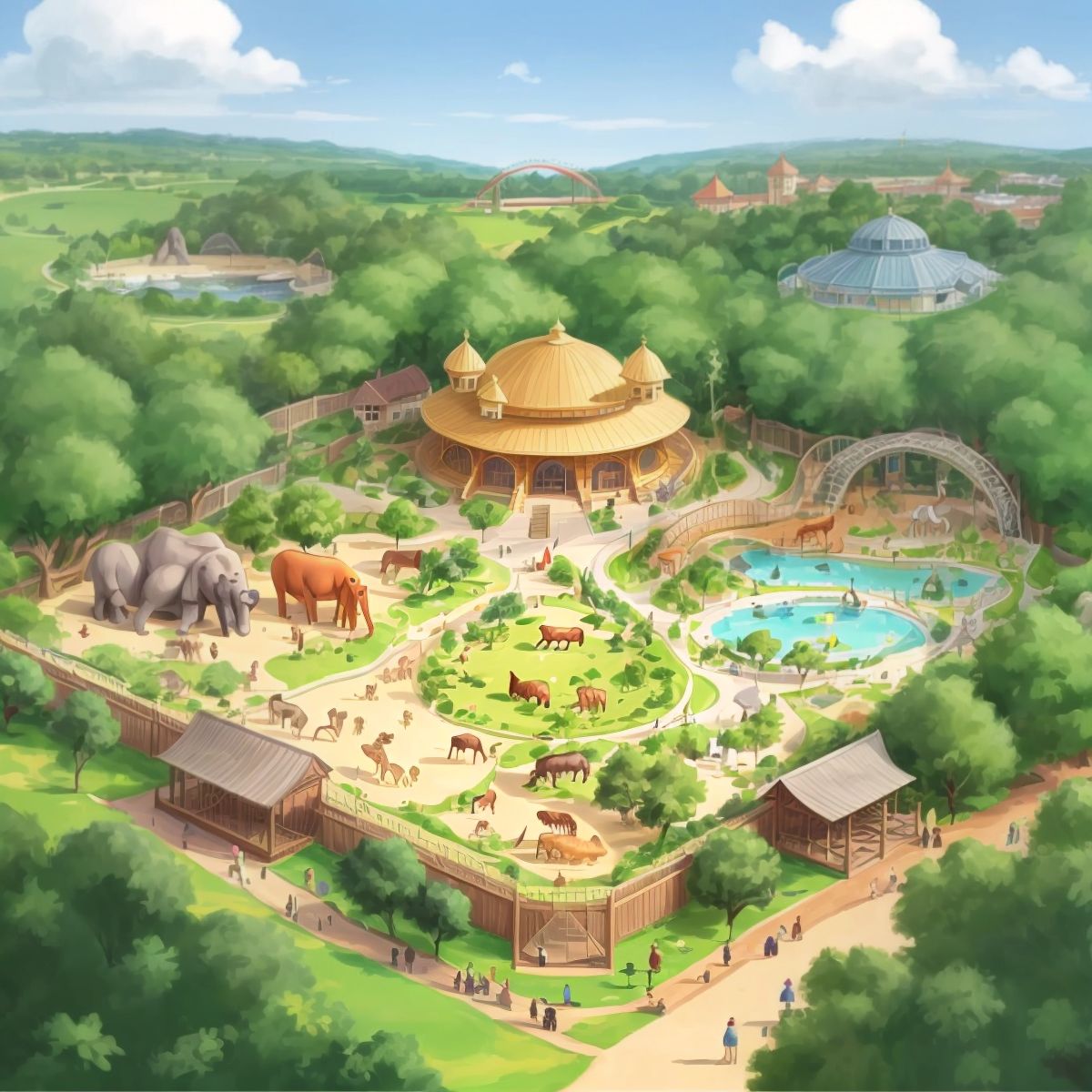 A map of the zoo showing all the different animal exhibits
