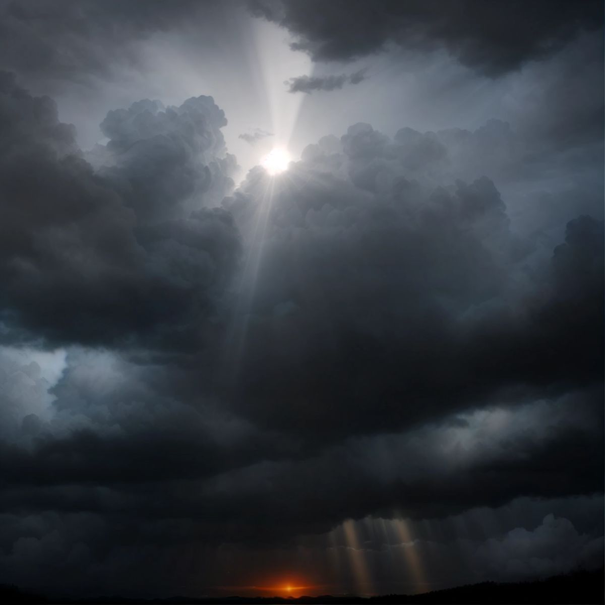 Dark clouds covering the sky