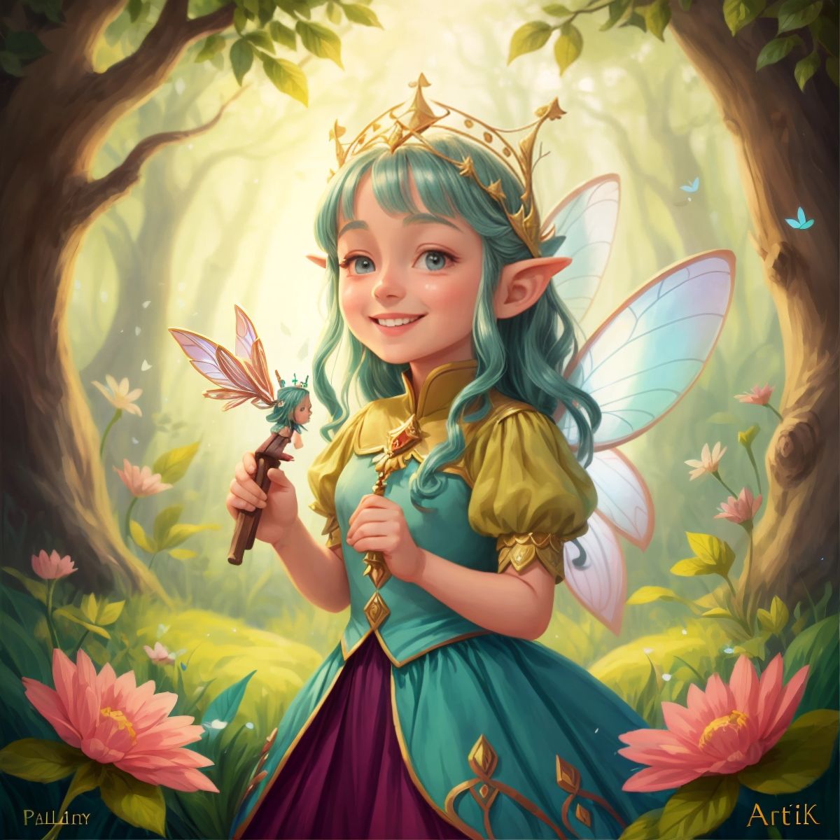 The Fairy Queen with a kind smile and a gentle voice