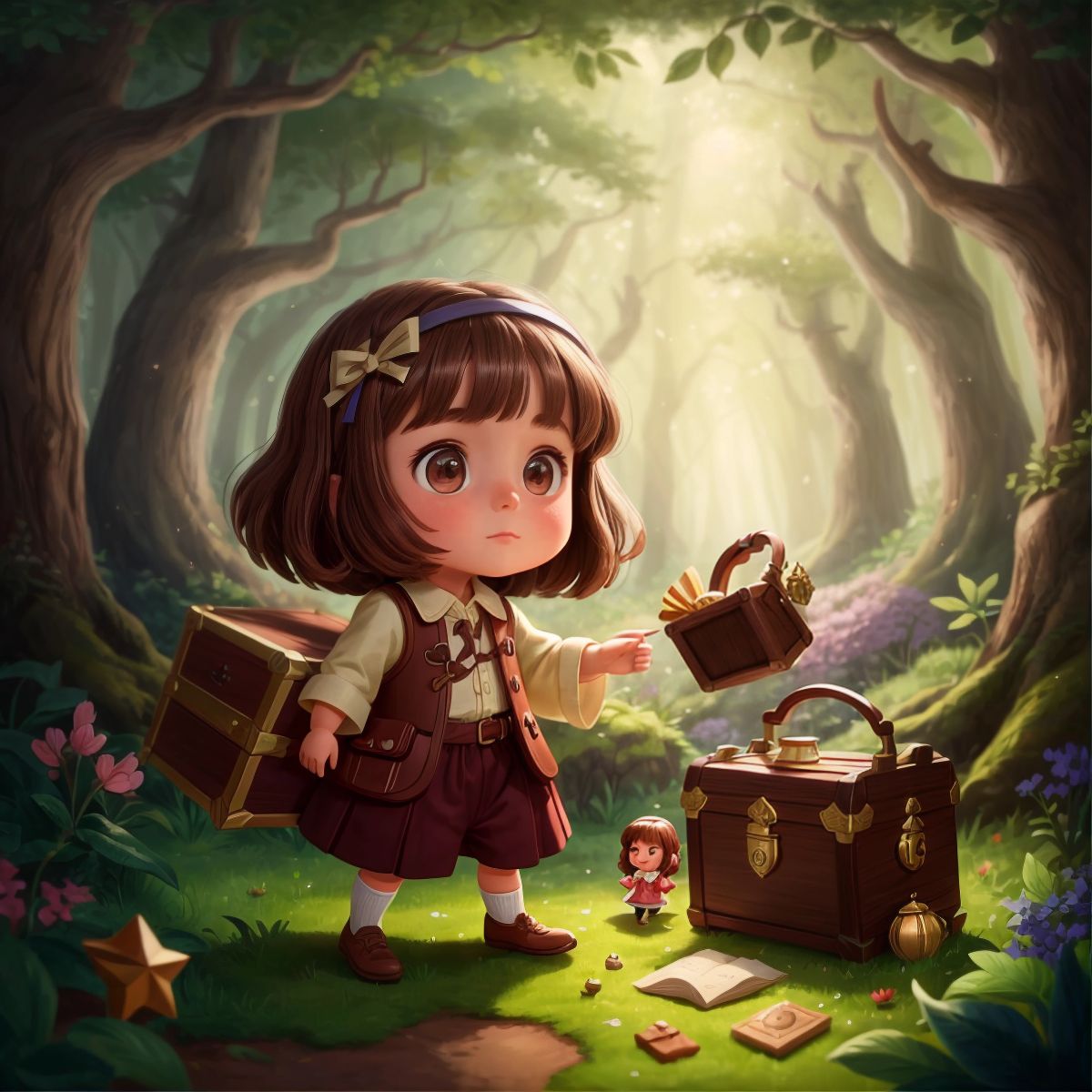 Jozie using the power of the treasure to fulfill the wishes of her friends.