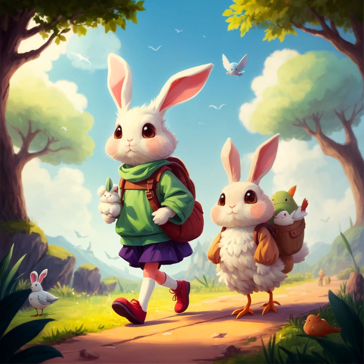 رورو and the strange bird traveling together