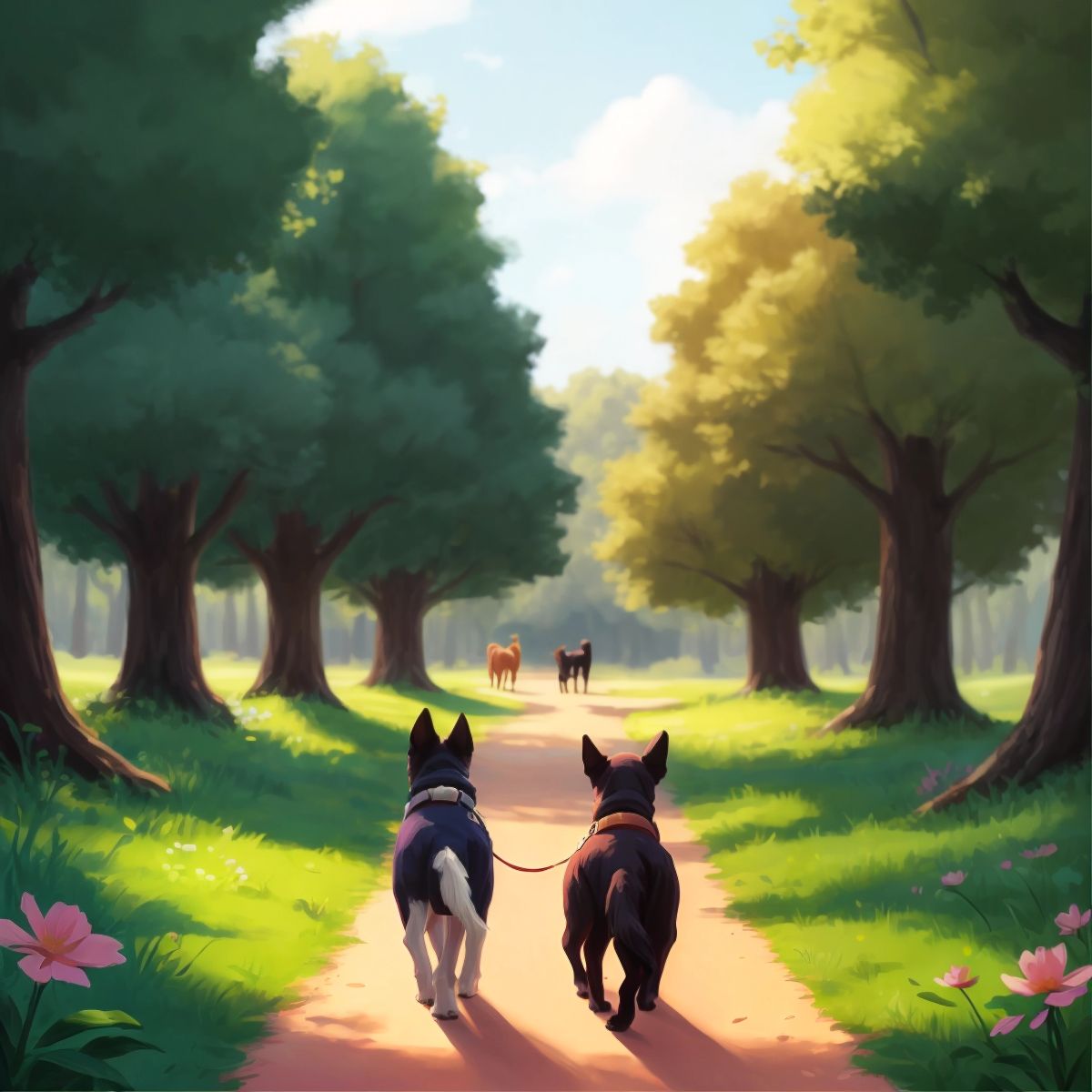 Lucy and Bob exploring the park together