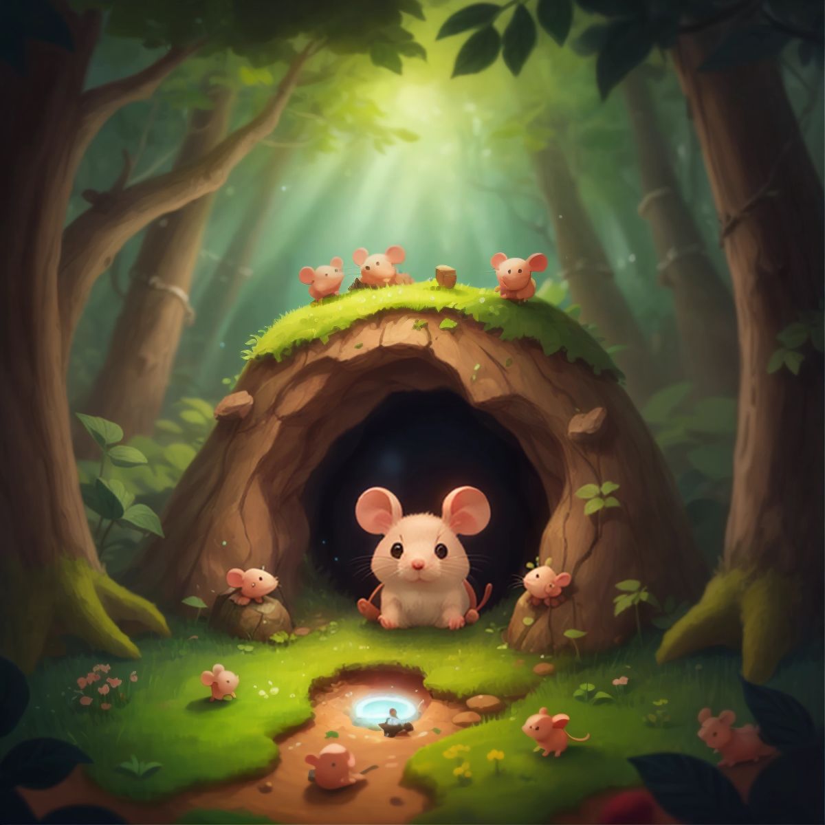 A small mouse named Fofo living next to the bear's cave