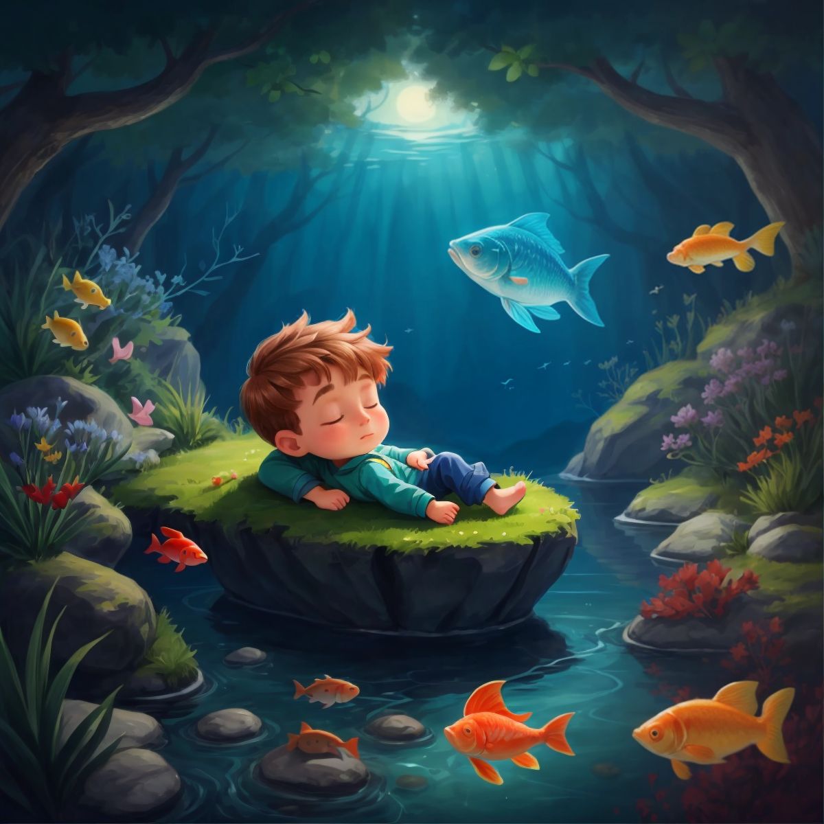 عزام dreaming about a mysterious fish