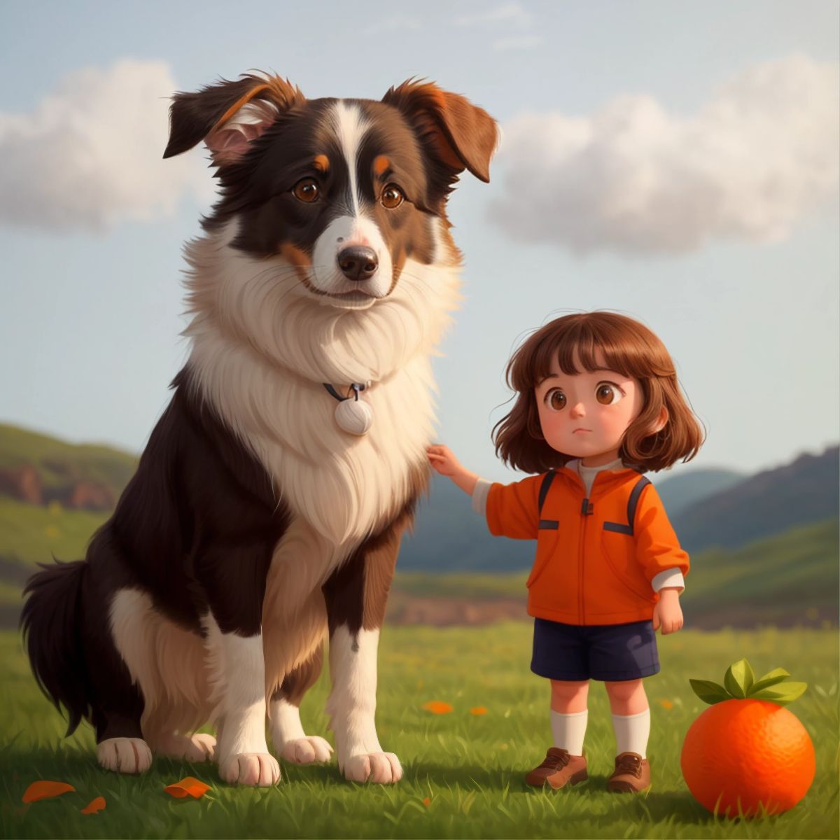 Simba standing protectively next to Elsie